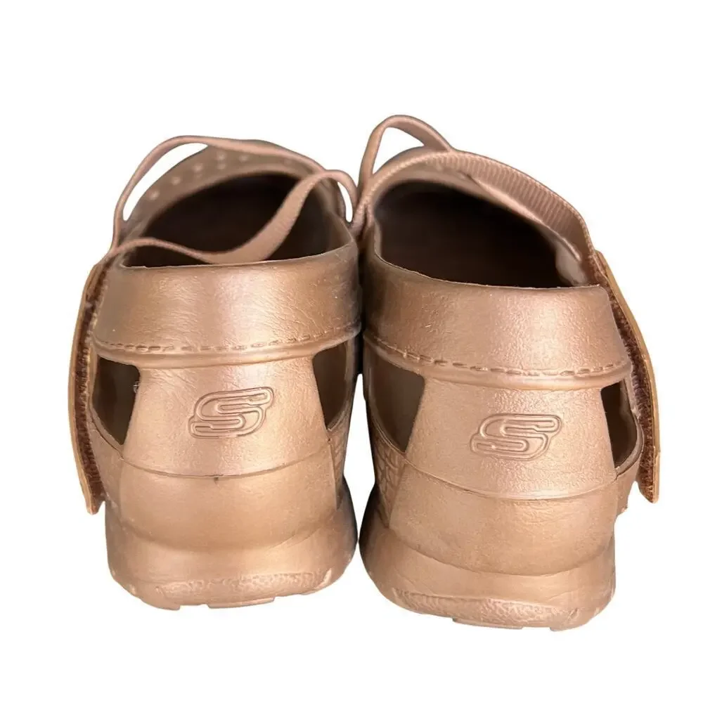 Skechers Cali Gear Mary Jane shoes bronze brown rubber waterproof sz 9